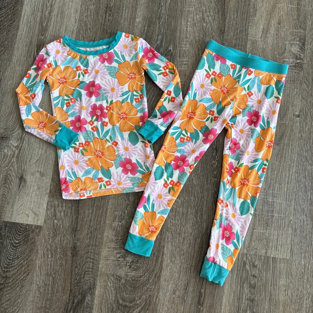 Little Sleepies Beachy Blooms Toddler Girl Two-Piece Pajamas Set - Size: 3T